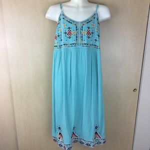 *3 for $15* Shoreline Aztec Aqua Midi Dress S/M